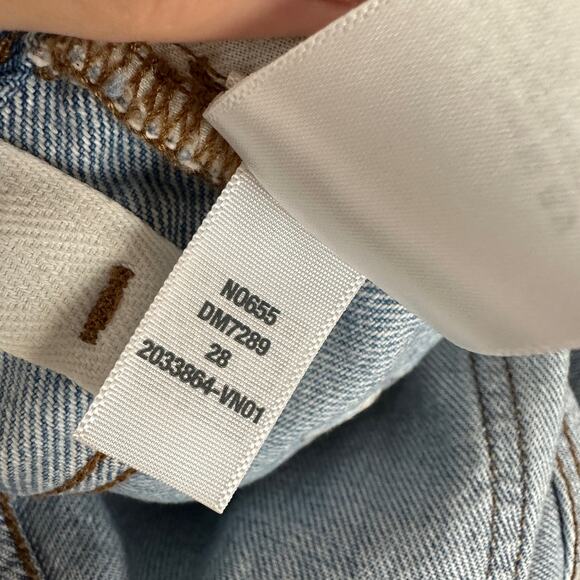 Madewell Low Slung Straight Jeans Sevilla Wash Blue Straight Slouchy US 28 NWT - Picture 13 of 14